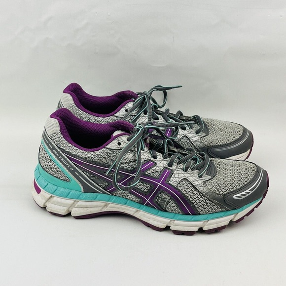 Womens 7 Asics Gel Excite 2 Gray Purple Running Shoe Athletic‎ Sneaker Lace Up - Picture 2 of 10